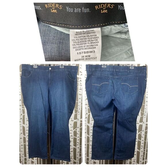 Riders by Lee Mid-rise Bootcut Jeans sz 26 W/M - Picture 1 of 10